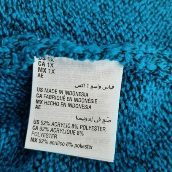 KAREN SCOTT Button Down Sweater Cardigan Melange Blue Sz 1X - Picture 9 of 9